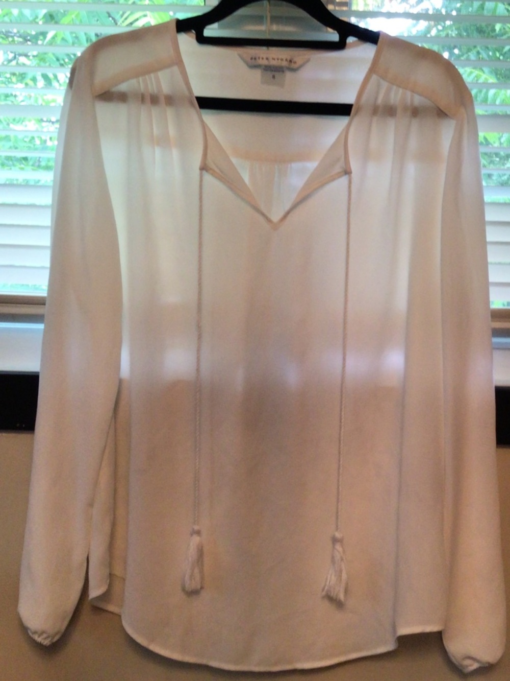 “FREE” with purchase women’s size 6 Peter Nygard sheer blouse with staining